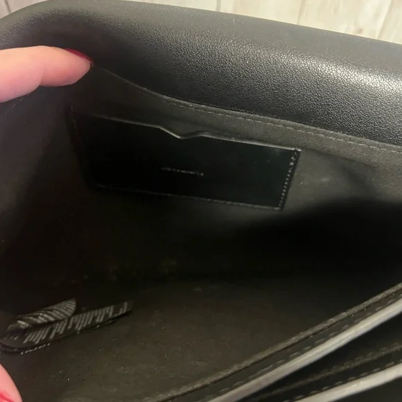 All Saints Ondine Black Leather Shoulder Bag Preppy Moto Classic Chic - Picture 4 of 10